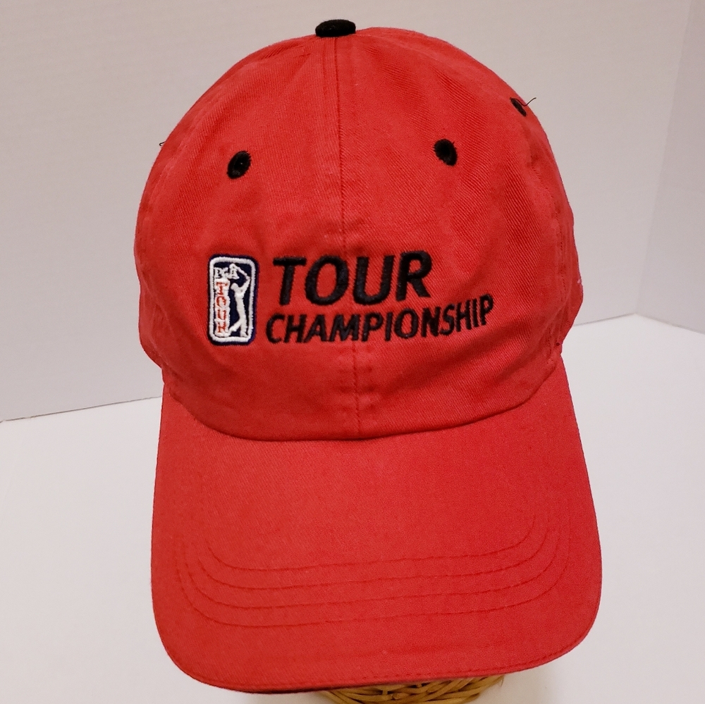 PGA Tour Championship Golf Cap Hat Red Black Print